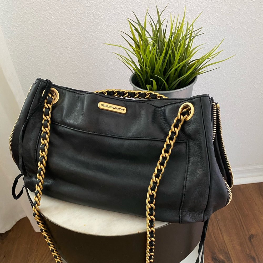 Black leather Rebecca Minkoff shoulder bag